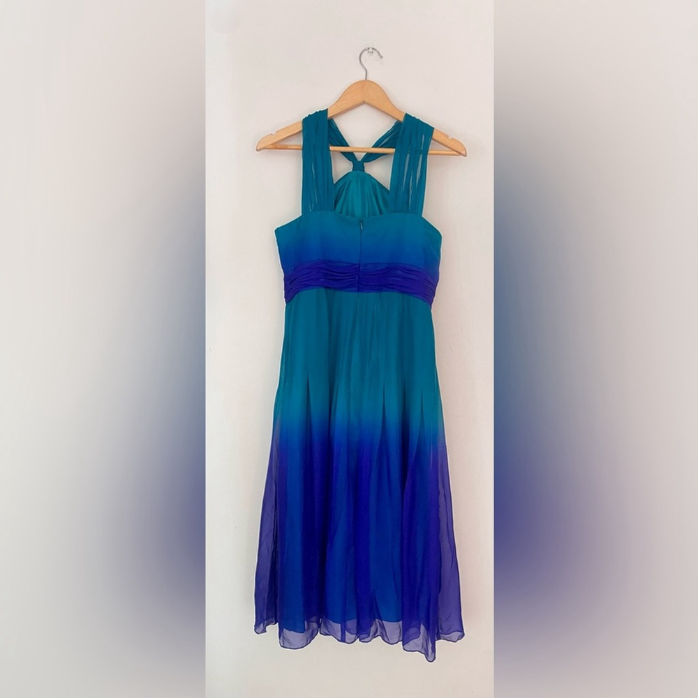 Jones New York Blue Teal Ombré
Halter Flowy 100% silk Dress - Picture 8 of 11